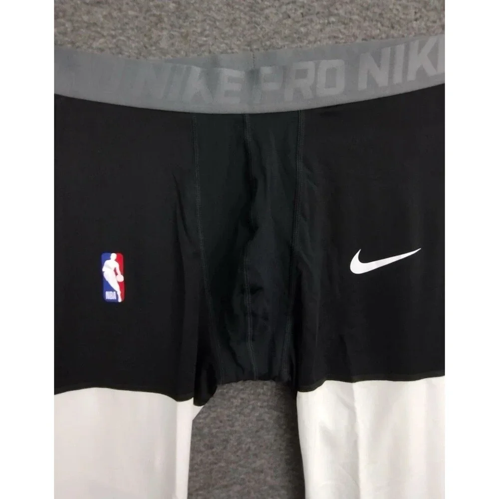 Nike Pro NBA Player Issued 3/4 Compression Tights Black/White AT9764-011 Mens XL